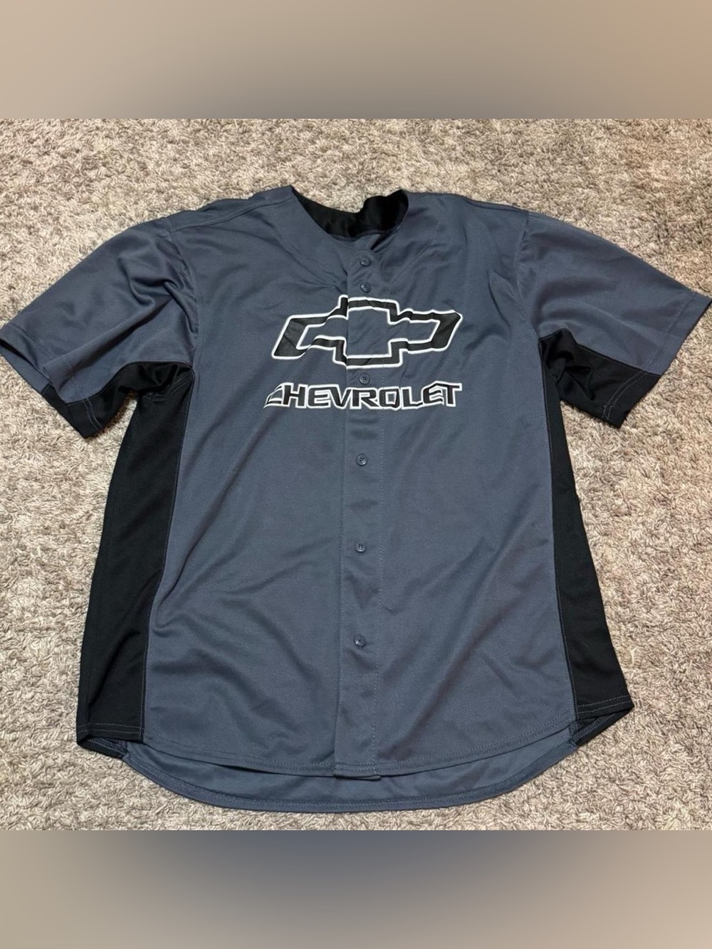 Chevrolet Baseball Jersey Short Sleeve Button Up Shirt